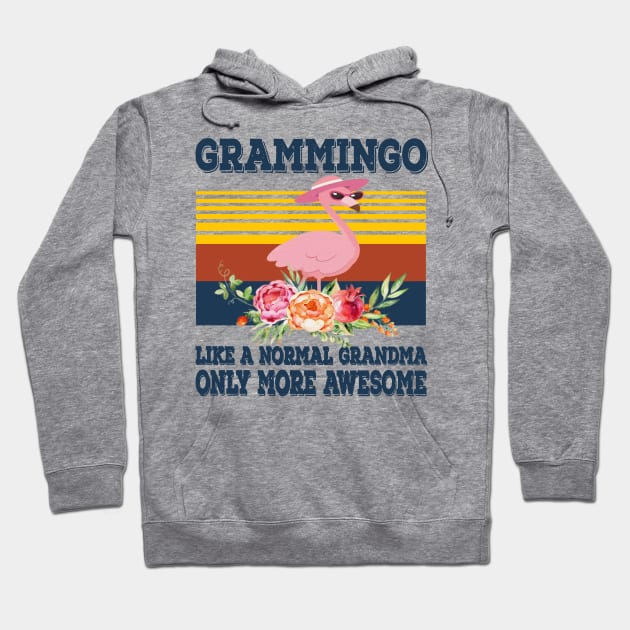 Retro Grammingo Like A Normal Grandma Only More Awesome Hoodie by Phylis Lynn Spencer